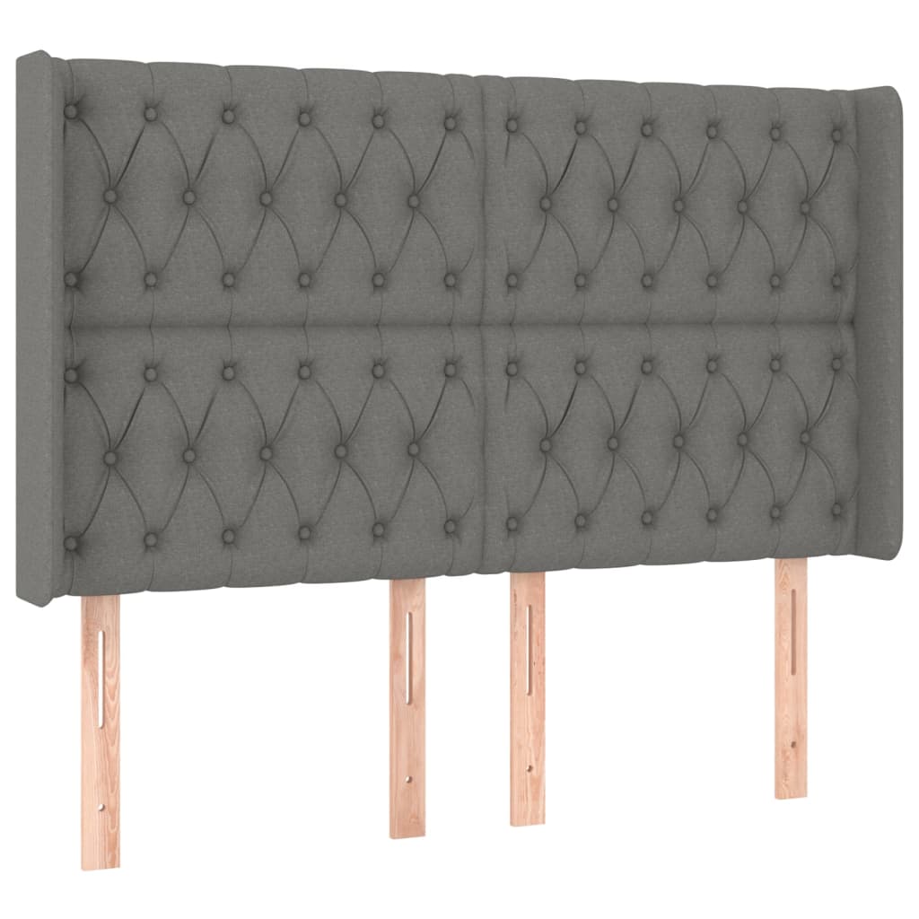 Krevet box spring s madracem LED tamnosivi 140x200 cm tkanina