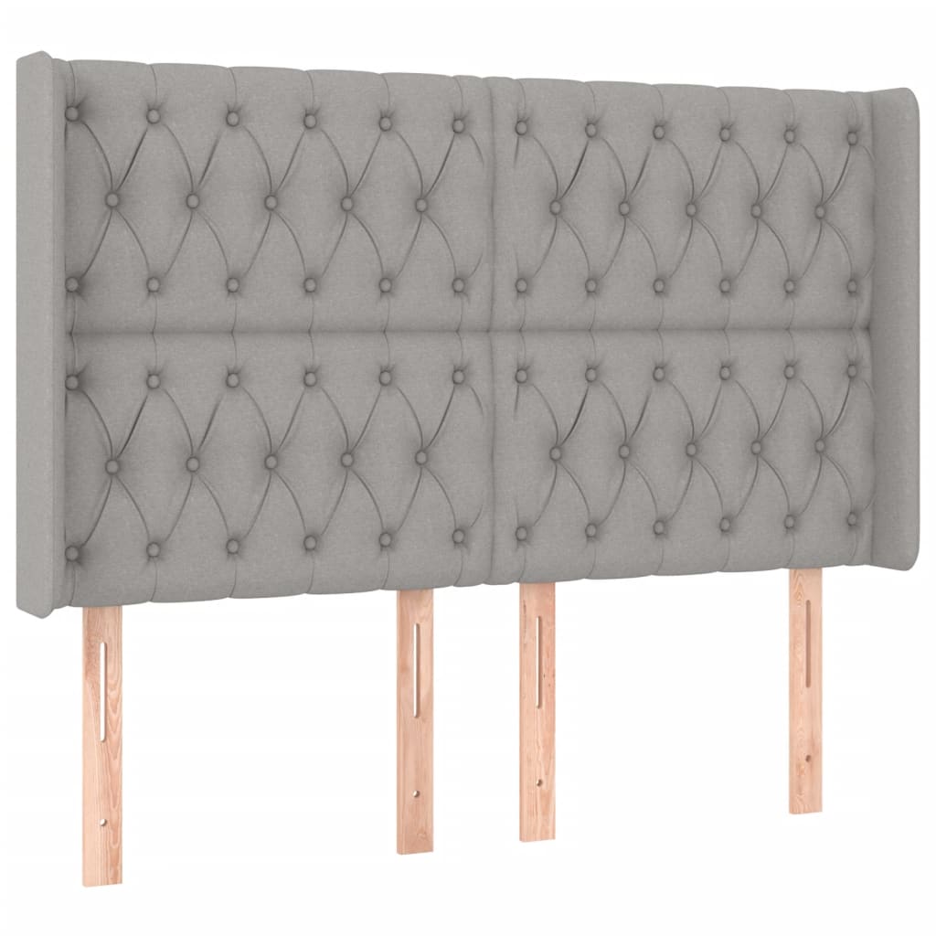 Krevet box spring s madracem LED svjetlosivi 160x200 cm tkanina