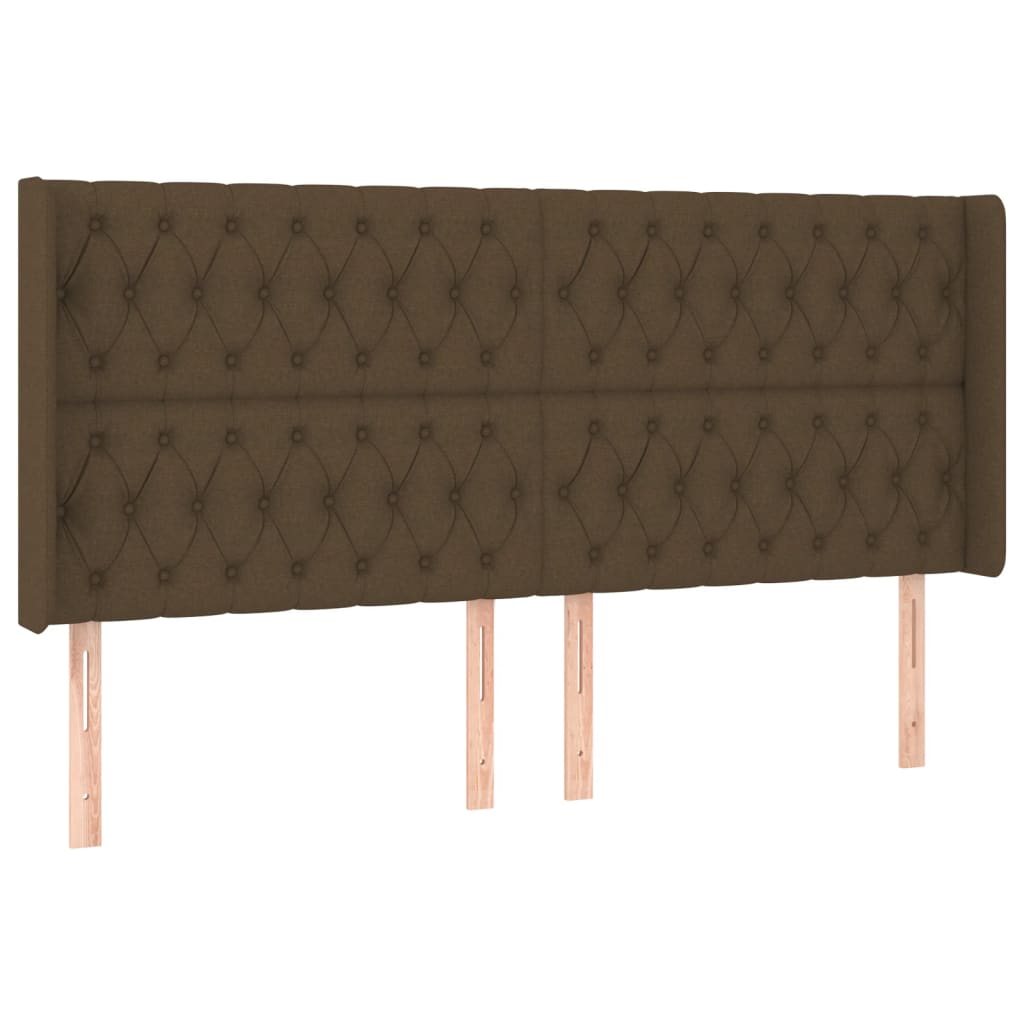 Krevet box spring s madracem LED tamnosmeđi 180x200 cm tkanina