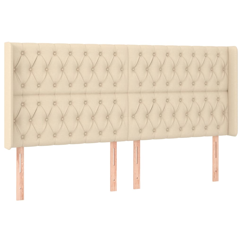 Krevet box spring s madracem LED krem 200x200 cm od tkanine