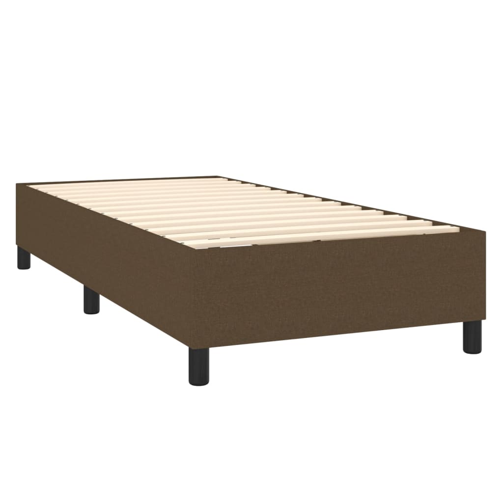 Krevet box spring s madracem LED tamnosmeđi 100x200 cm tkanina