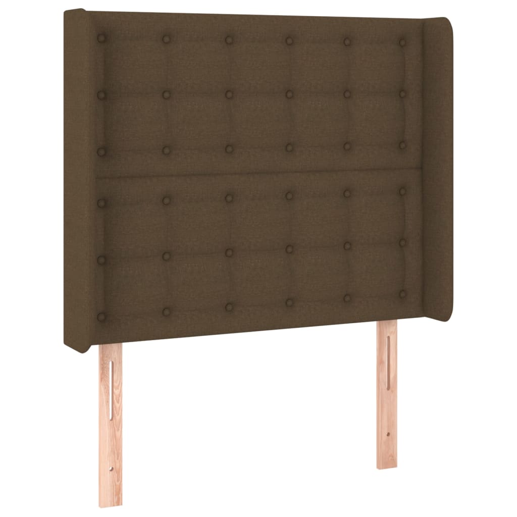 Krevet box spring s madracem LED tamnosmeđi 100x200 cm tkanina