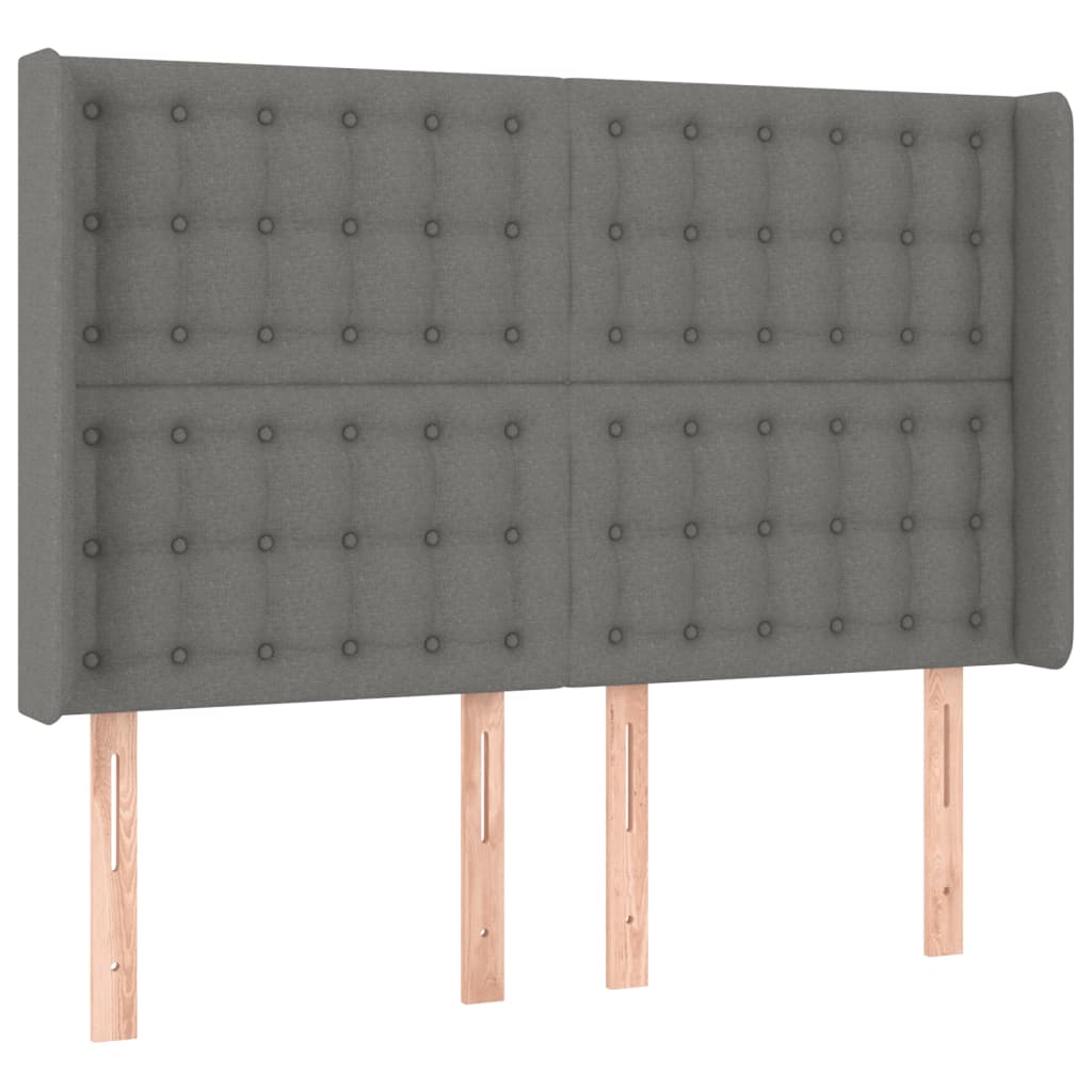 Krevet box spring s madracem LED tamnosivi 140x190 cm tkanina