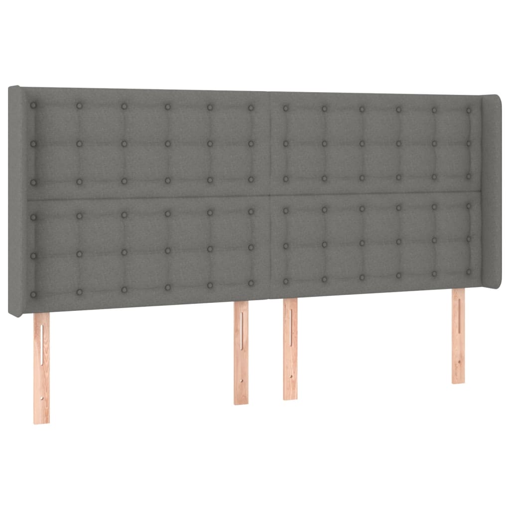 Krevet box spring s madracem LED tamnosivi 160x200 cm tkanina