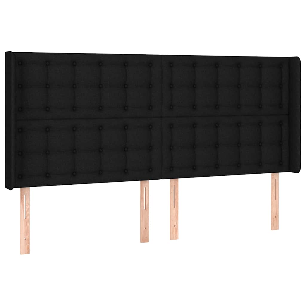 Krevet box spring s madracem LED crni 180x200 cm od tkanine
