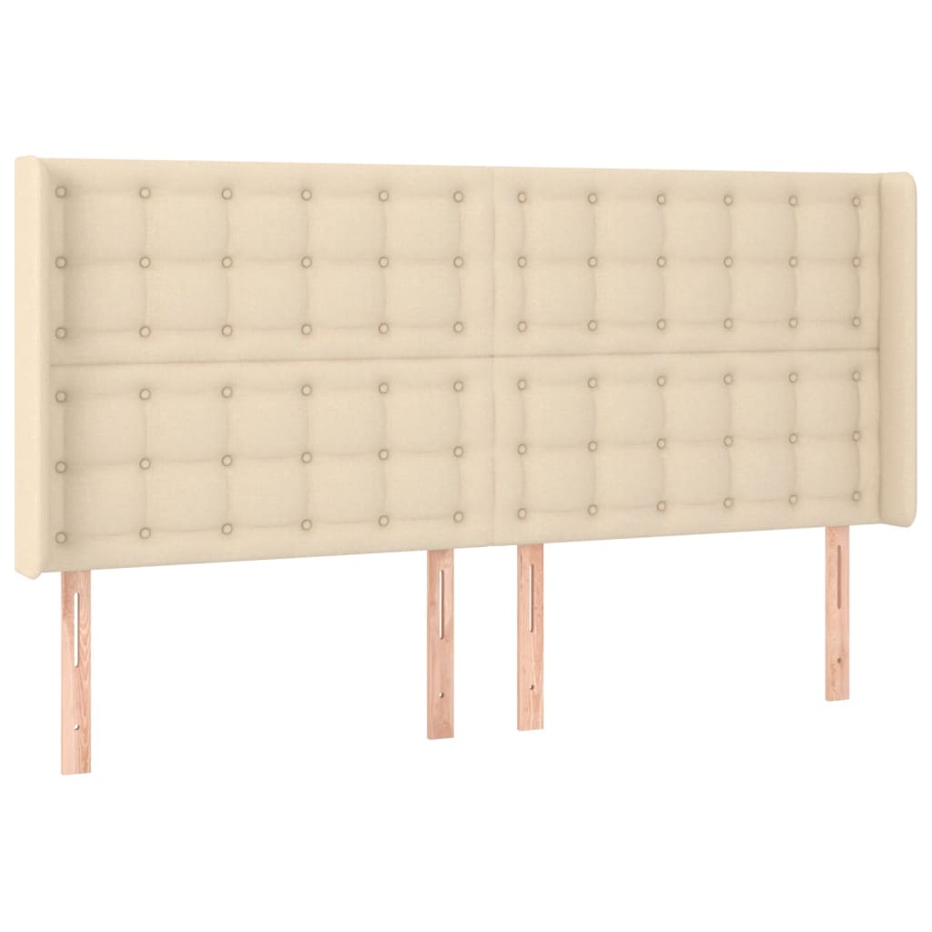 Krevet box spring s madracem LED krem 200x200 cm od tkanine