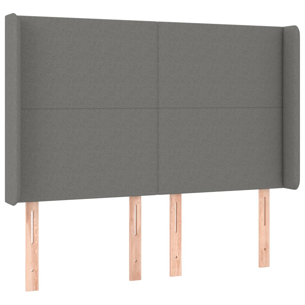 Krevet box spring s madracem LED tamnosivi 140x190 cm tkanina