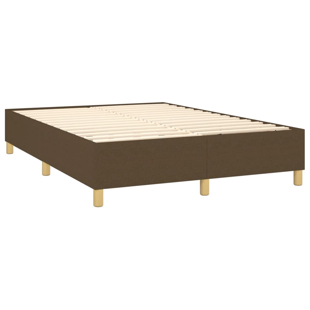 Krevet box spring s madracem LED tamnosmeđi 140x190 cm tkanina
