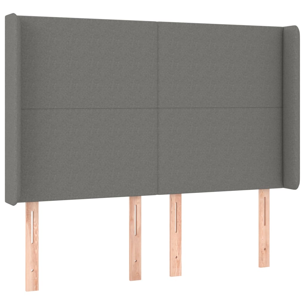 Krevet box spring s madracem LED tamnosivi 140x200 cm tkanina