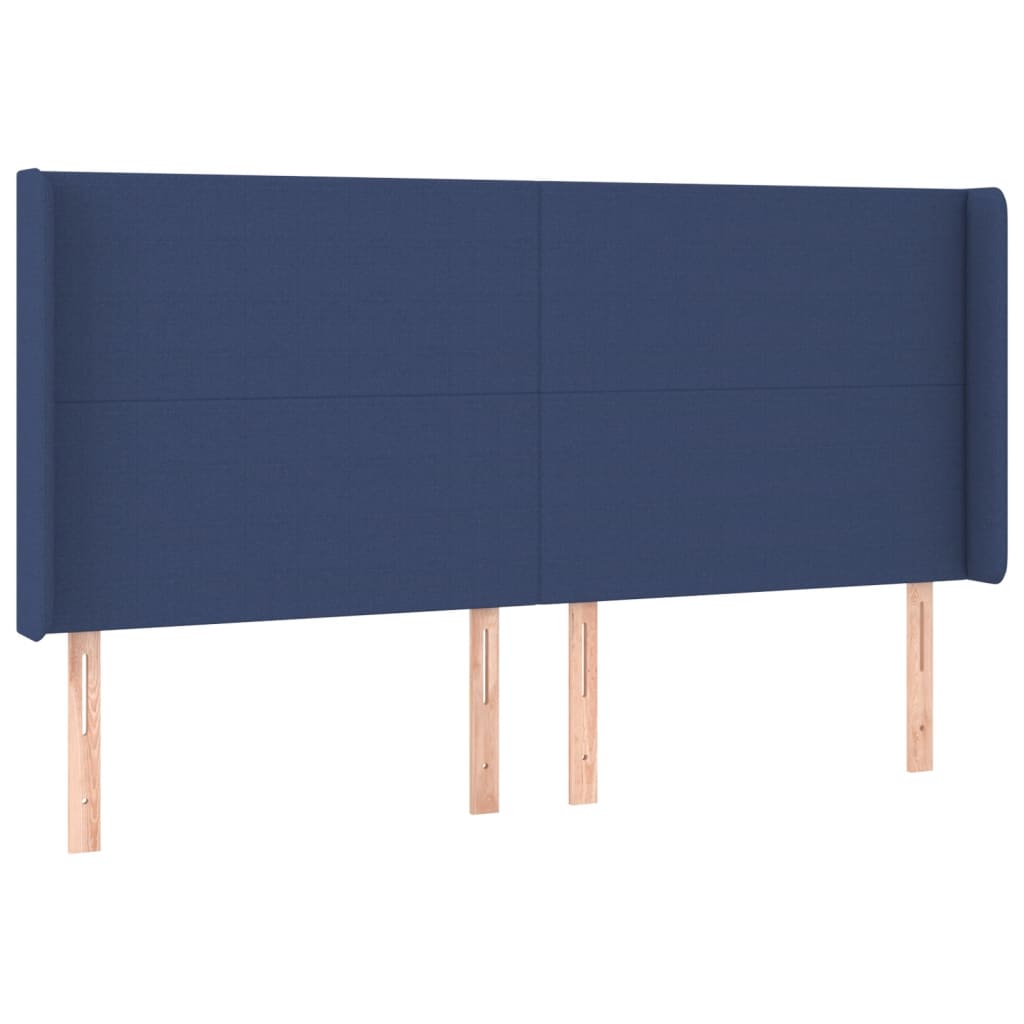 Krevet box spring s madracem LED plavi 200x200 cm od tkanine
