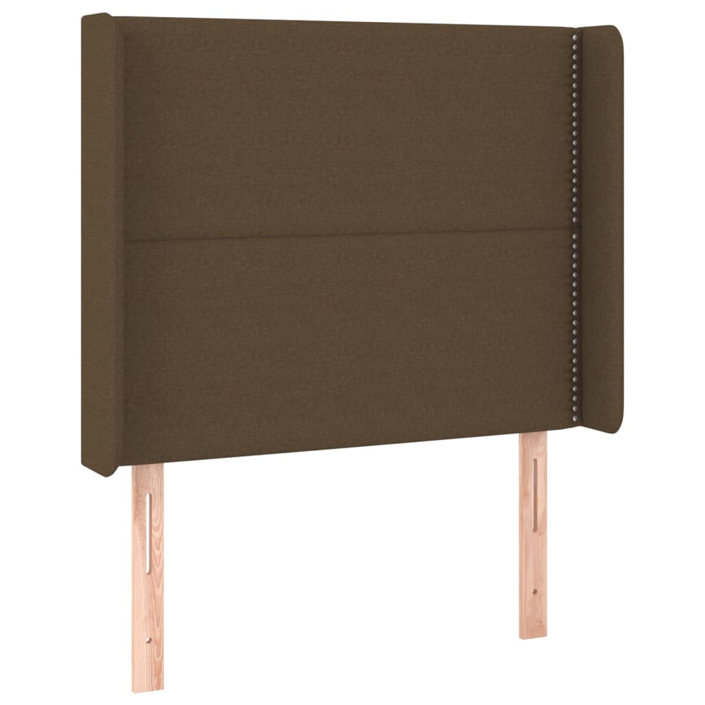 Krevet box spring s madracem LED tamnosmeđi 100x200 cm tkanina