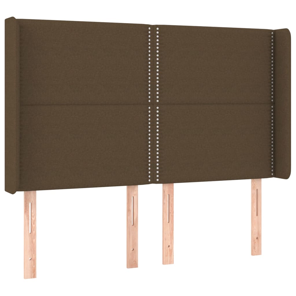 Krevet box spring s madracem LED tamnosmeđi 140x190 cm tkanina
