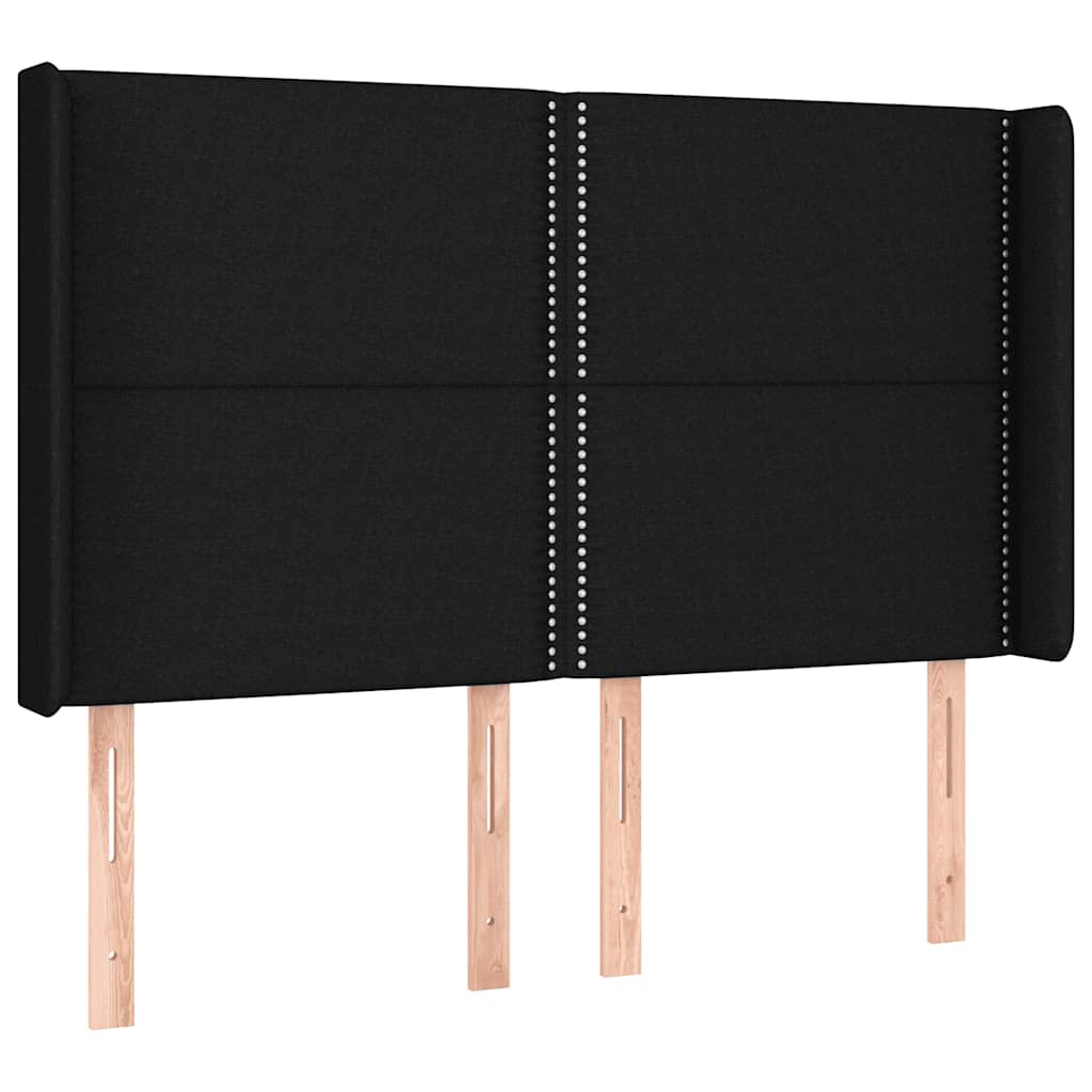 Krevet box spring s madracem LED crni 140x200 cm od tkanine