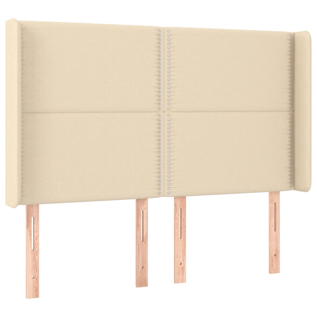 Krevet box spring s madracem LED krem 140x200 cm od tkanine