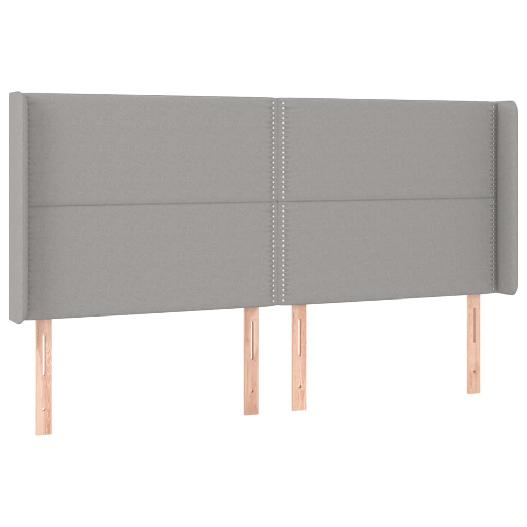 Krevet box spring s madracem LED svjetlosivi 180x200 cm tkanina