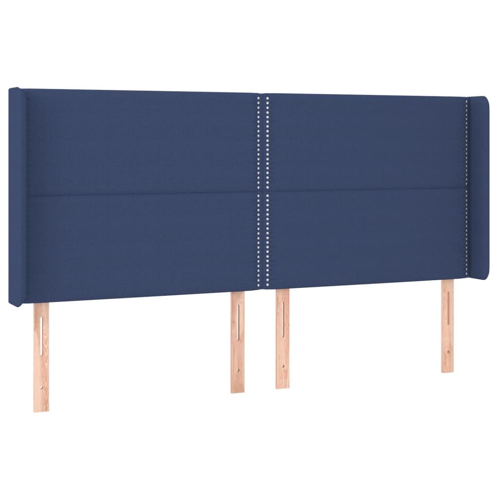 Krevet box spring s madracem LED plavi 180x200 cm od tkanine