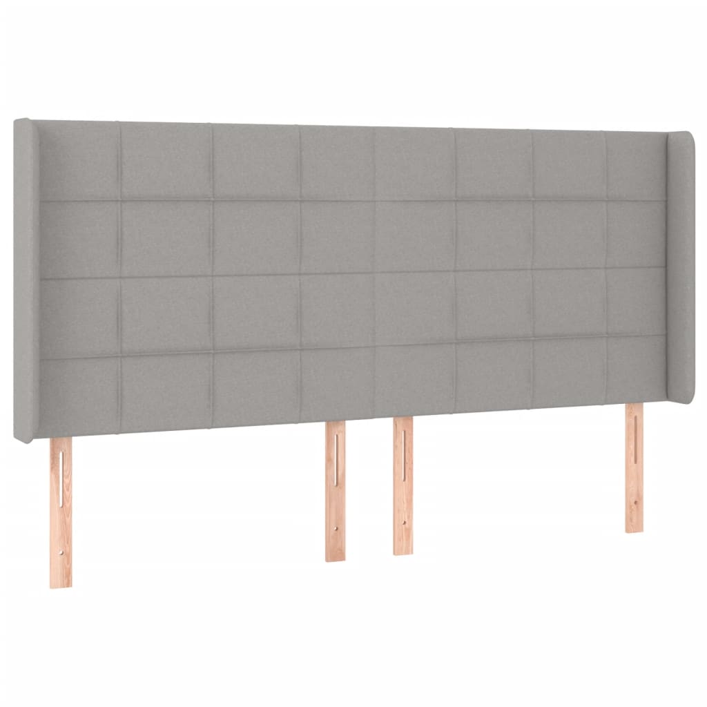 Krevet box spring s madracem LED svjetlosivi 160x200 cm tkanina