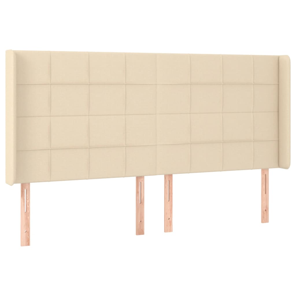 Krevet box spring s madracem LED krem 160x200 cm od tkanine
