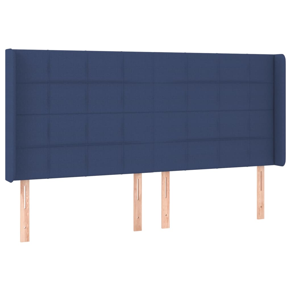 Krevet box spring s madracem LED plavi 200x200 cm od tkanine
