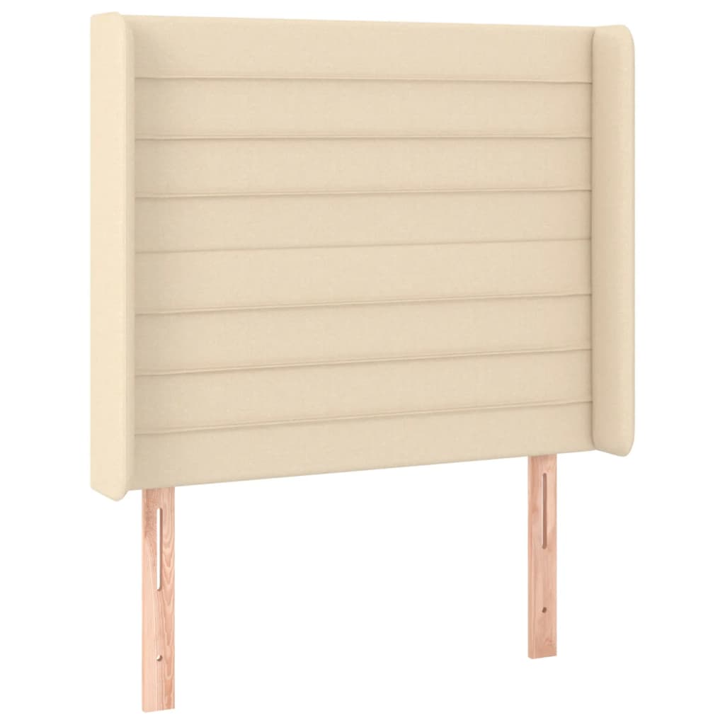Krevet box spring s madracem LED krem 90x190 cm od tkanine