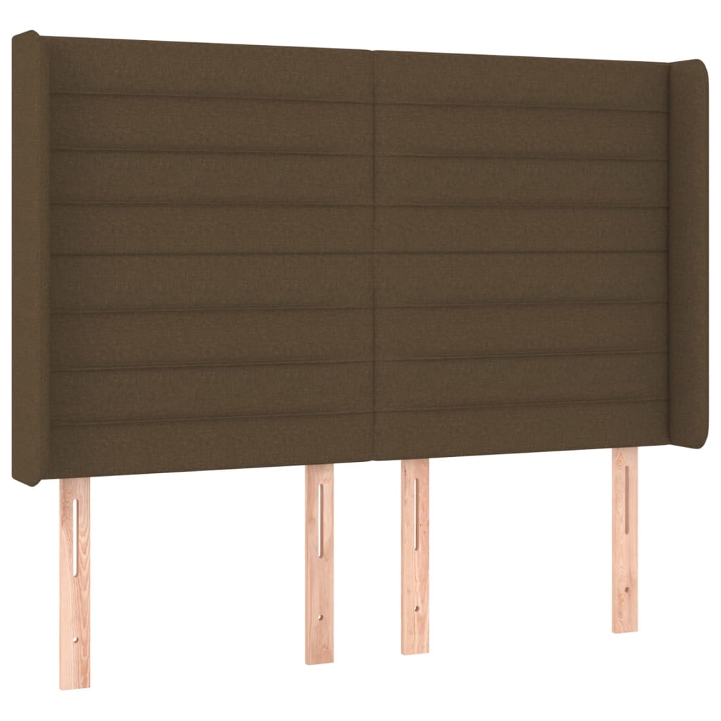 Krevet box spring s madracem LED tamnosmeđi 140x200 cm tkanina