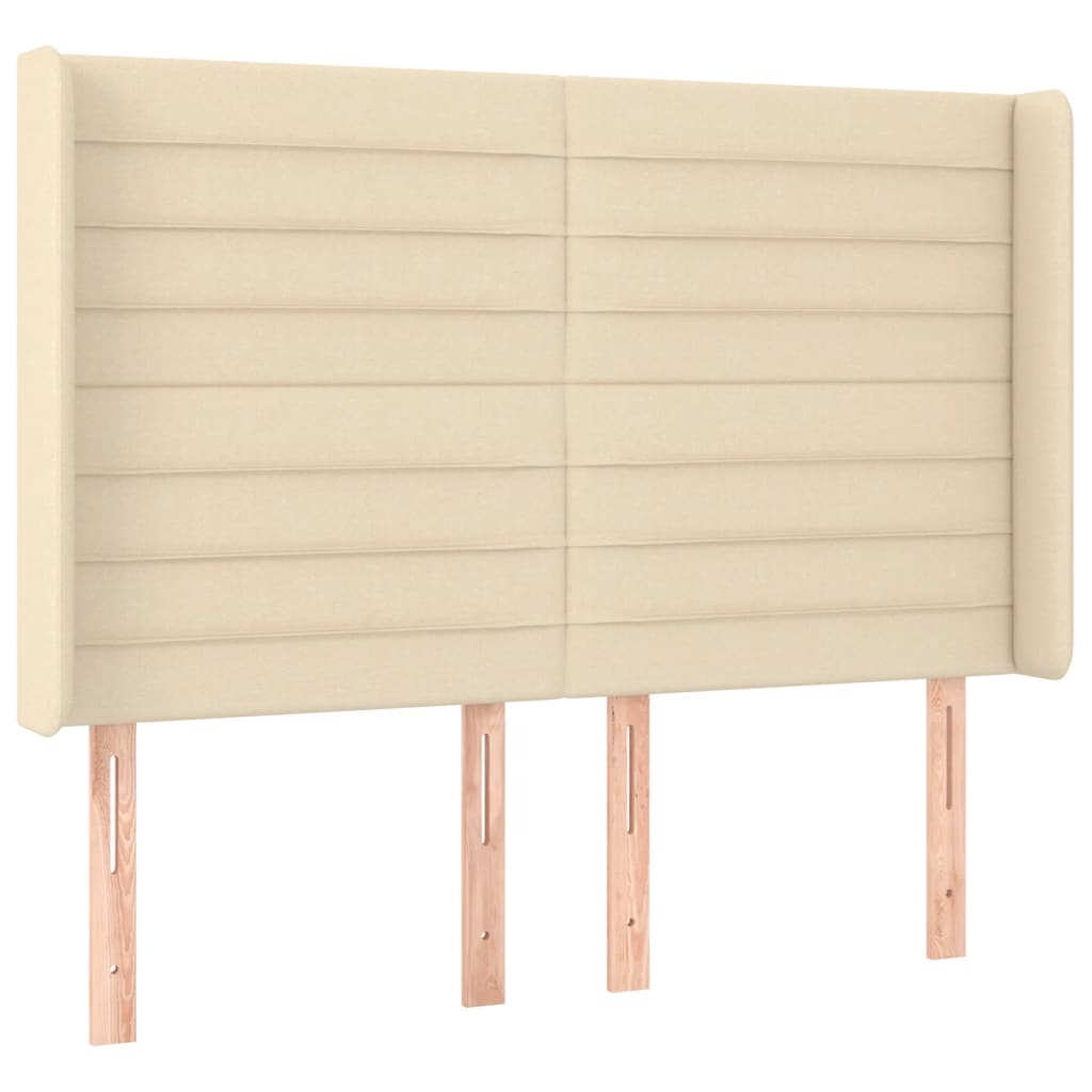 Krevet box spring s madracem LED krem 140x200 cm od tkanine