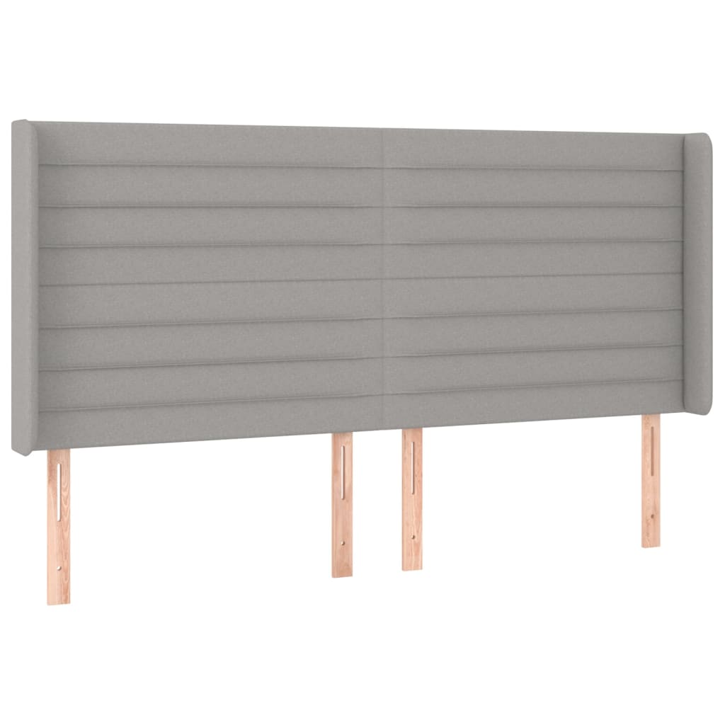 Krevet box spring s madracem LED svjetlosivi 160x200 cm tkanina