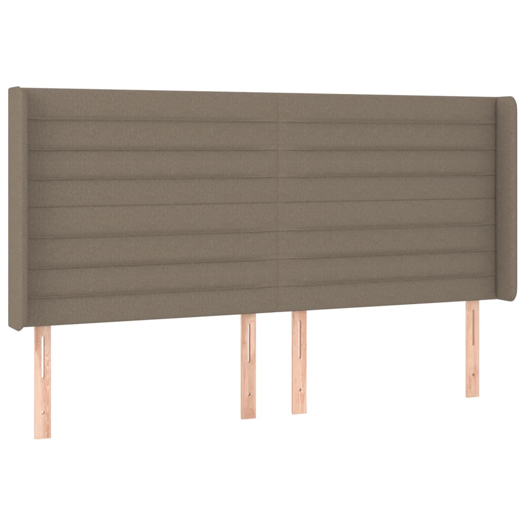 Krevet box spring s madracem LED smeđesivi 160x200 cm tkanina