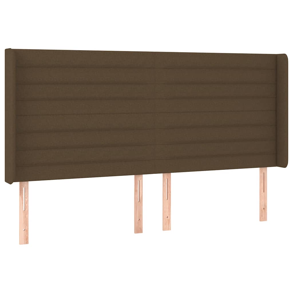 Krevet box spring s madracem LED tamnosmeđi 180x200 cm tkanina