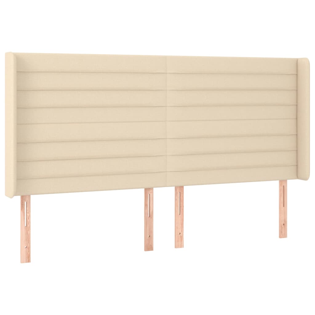 Krevet box spring s madracem LED krem 180x200 cm od tkanine