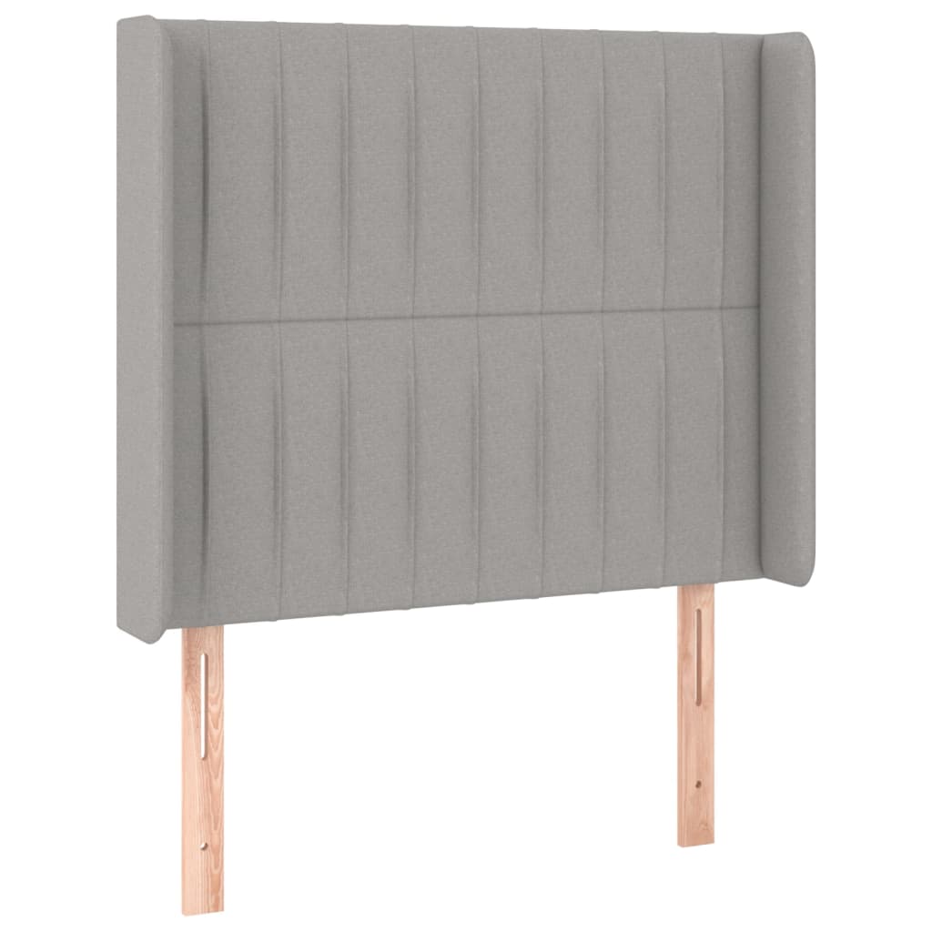 Krevet box spring s madracem LED svjetlosivi 100x200 cm tkanina