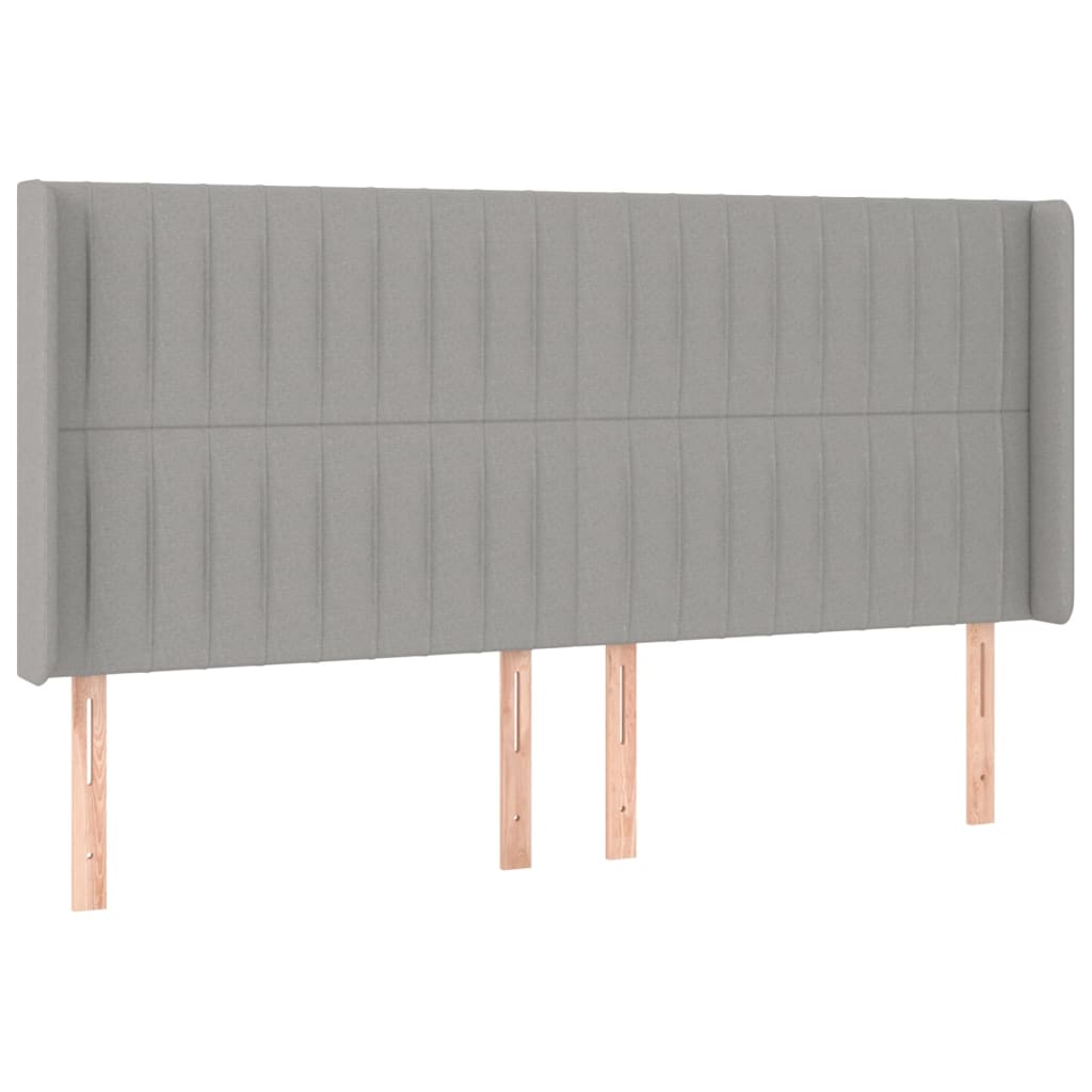 Krevet box spring s madracem LED svjetlosivi 160x200 cm tkanina