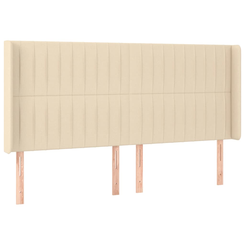 Krevet box spring s madracem LED krem 180x200 cm od tkanine