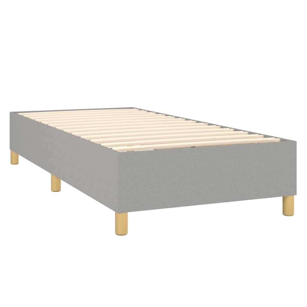 Krevet box spring s madracem LED svjetlosivi 80x200 cm tkanina