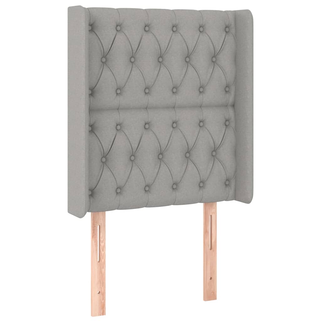 Krevet box spring s madracem LED svjetlosivi 80x200 cm tkanina