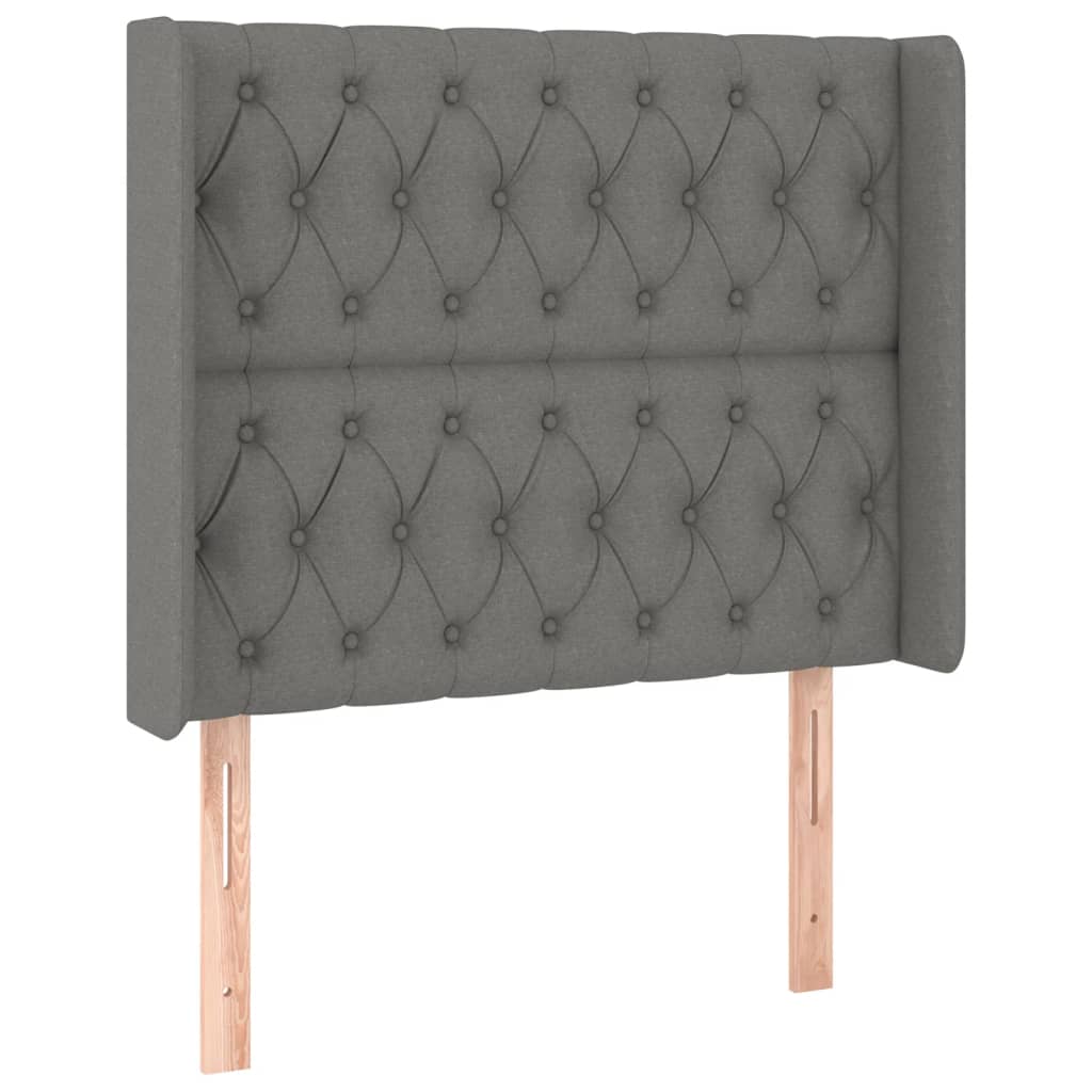 Krevet box spring s madracem LED tamnosivi 90x190 cm tkanina