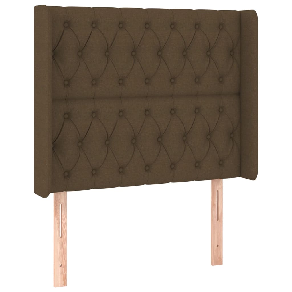 Krevet box spring s madracem LED tamnosmeđi 90x200 cm tkanina