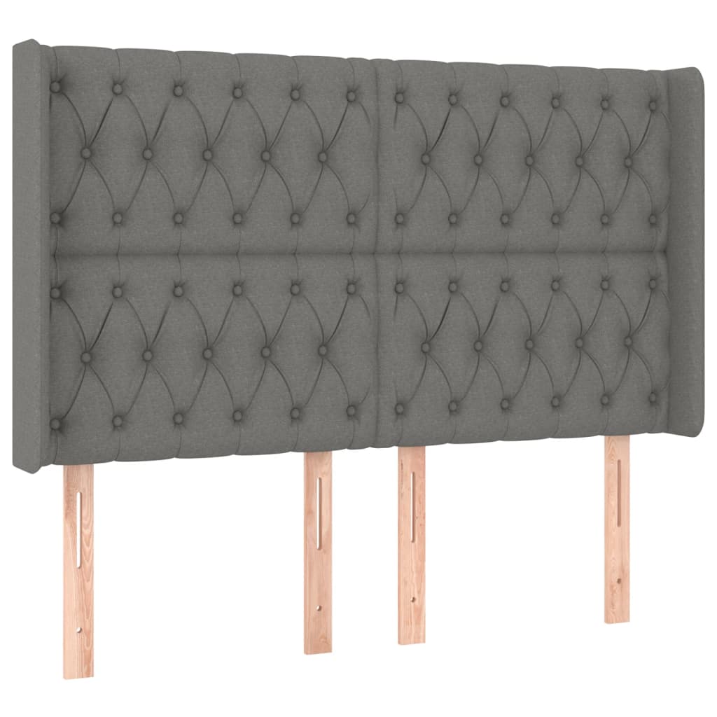 Krevet box spring s madracem LED tamnosivi 140x190 cm tkanina