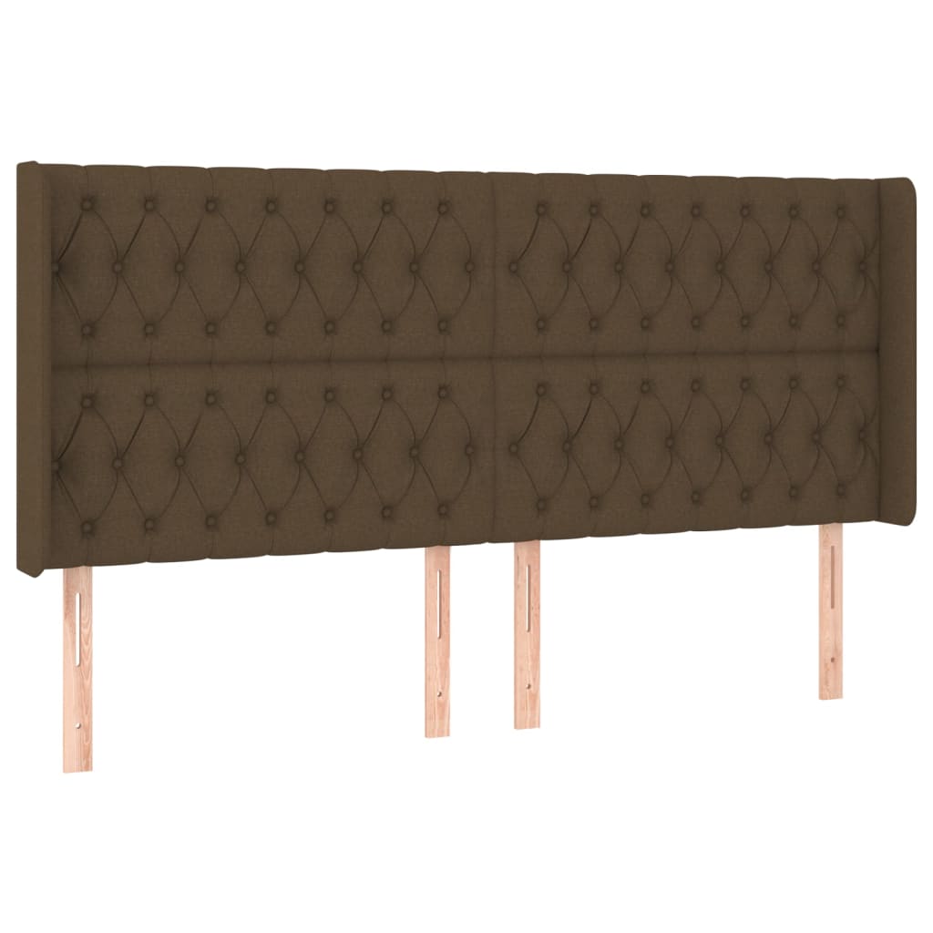Krevet box spring s madracem LED tamnosmeđi 200x200 cm tkanina