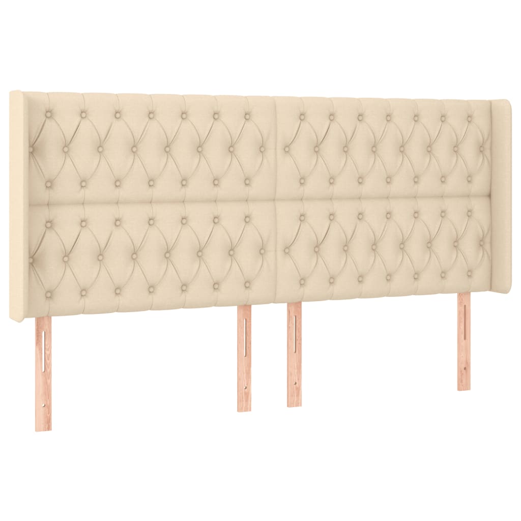 Krevet box spring s madracem LED krem 200x200 cm od tkanine