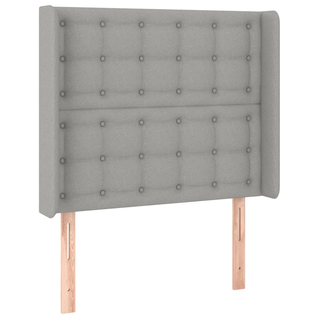 Krevet box spring s madracem LED svjetlosivi 90x190 cm tkanina
