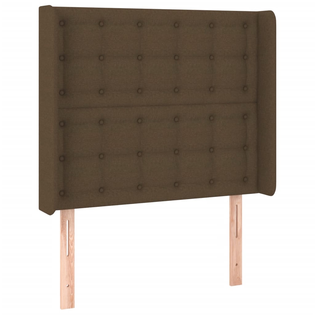 Krevet box spring s madracem LED tamnosmeđi 90x190 cm tkanina