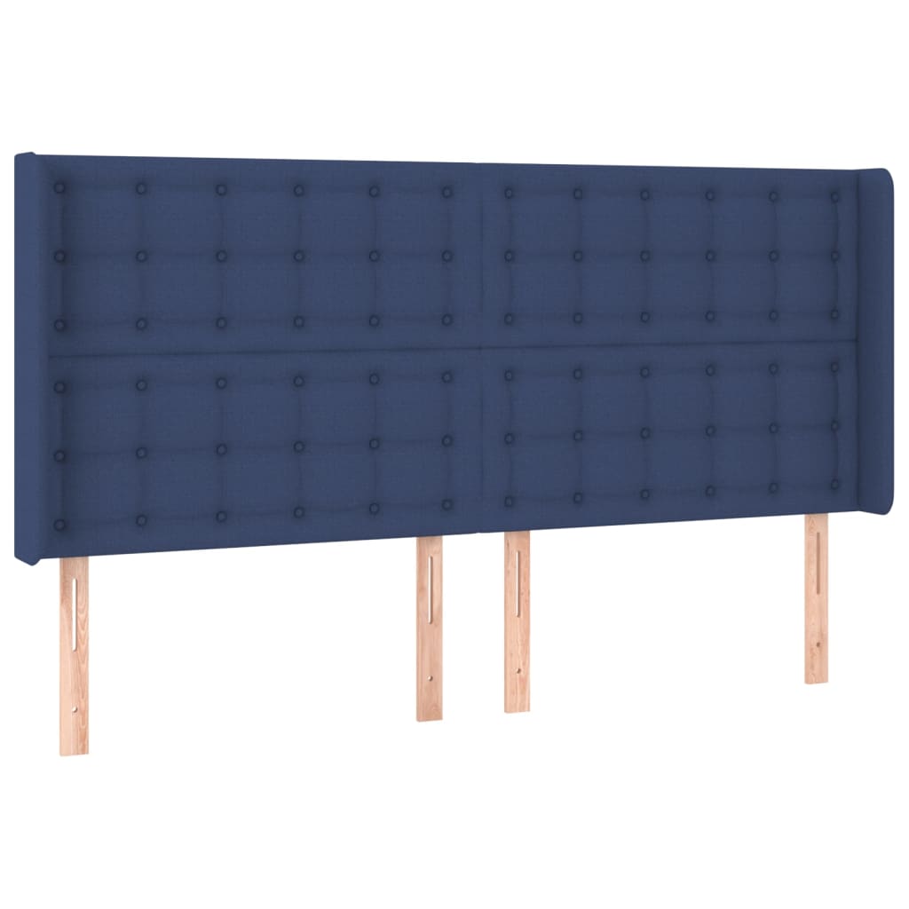 Krevet box spring s madracem LED plavi 180x200 cm od tkanine