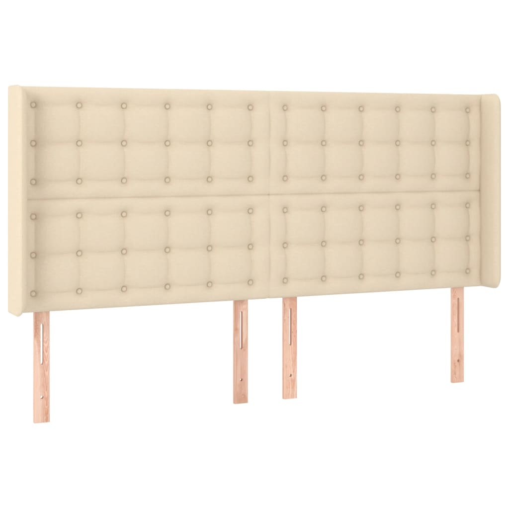 Krevet box spring s madracem LED krem 200x200 cm od tkanine