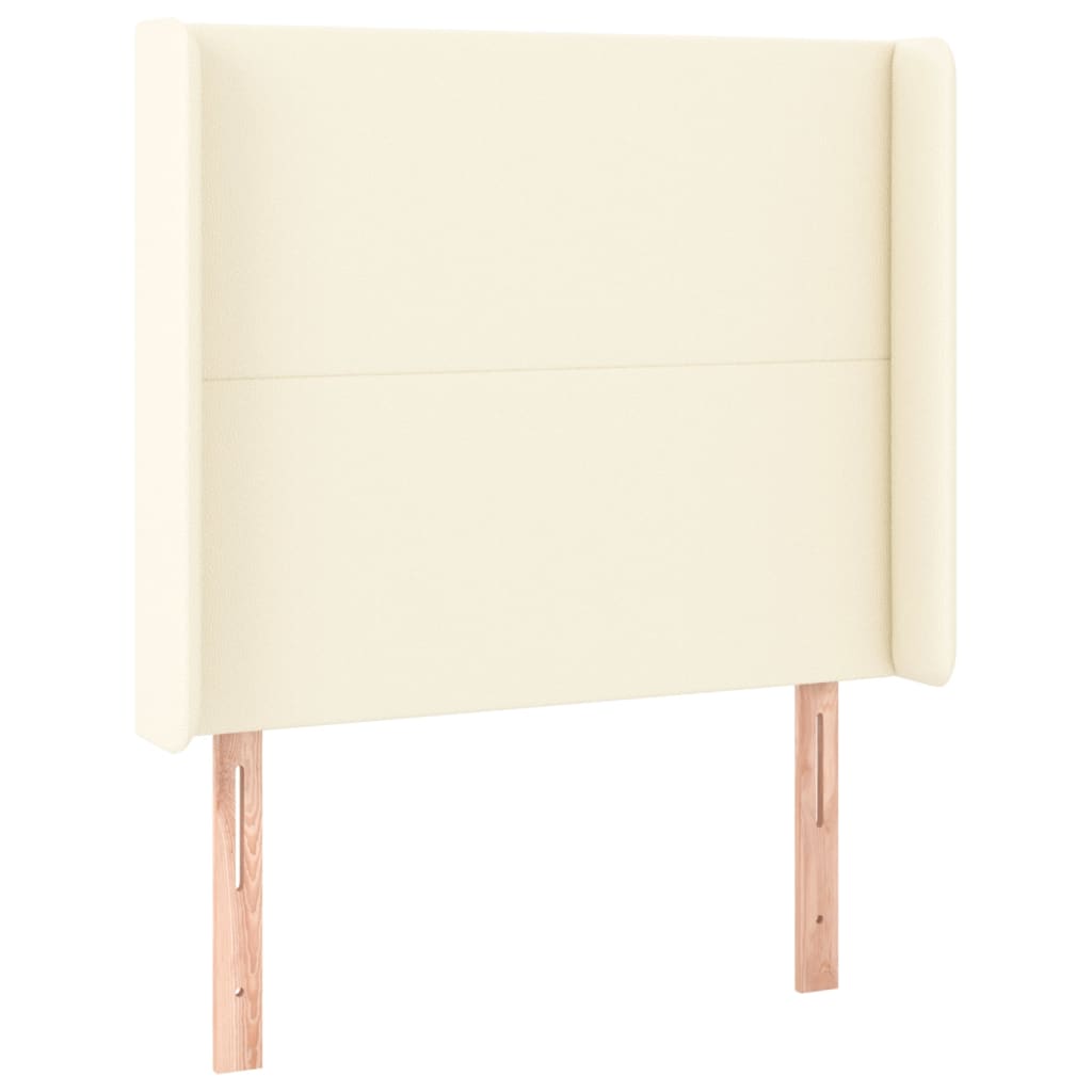 Krevet box spring s madracem LED krem 90x190 cm od umjetne kože