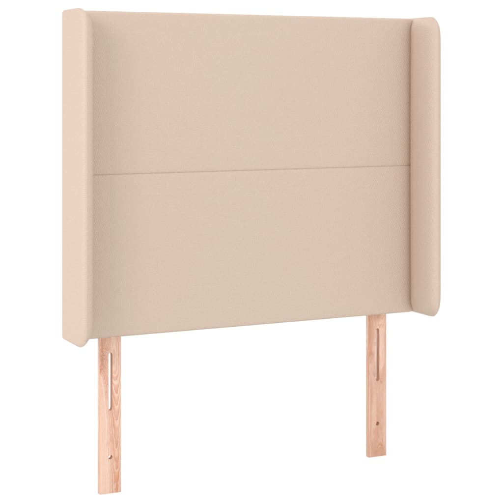 Krevet box spring madrac LED cappuccino 90x190cm umjetna koža