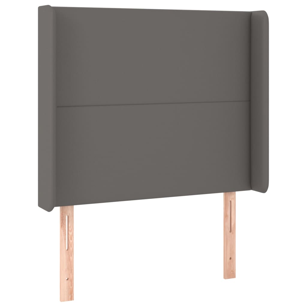Krevet box spring s madracem LED sivi 100x200cm od umjetne kože