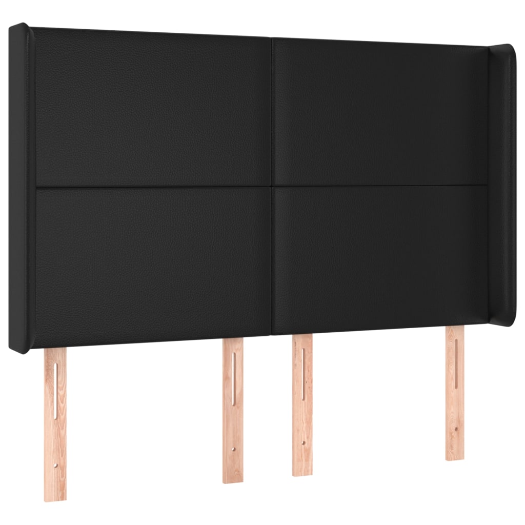 Krevet box spring s madracem LED crni 140 x 190 cm umjetna koža