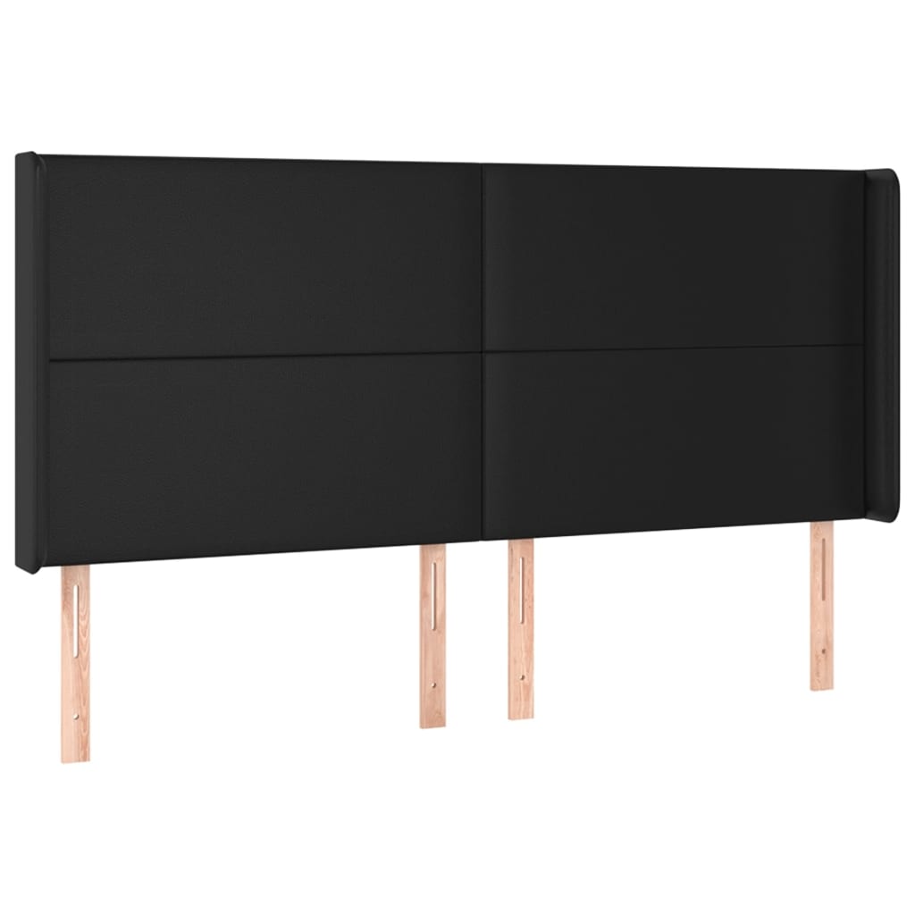 Krevet box spring s madracem LED crni 180x200cm od umjetne kože