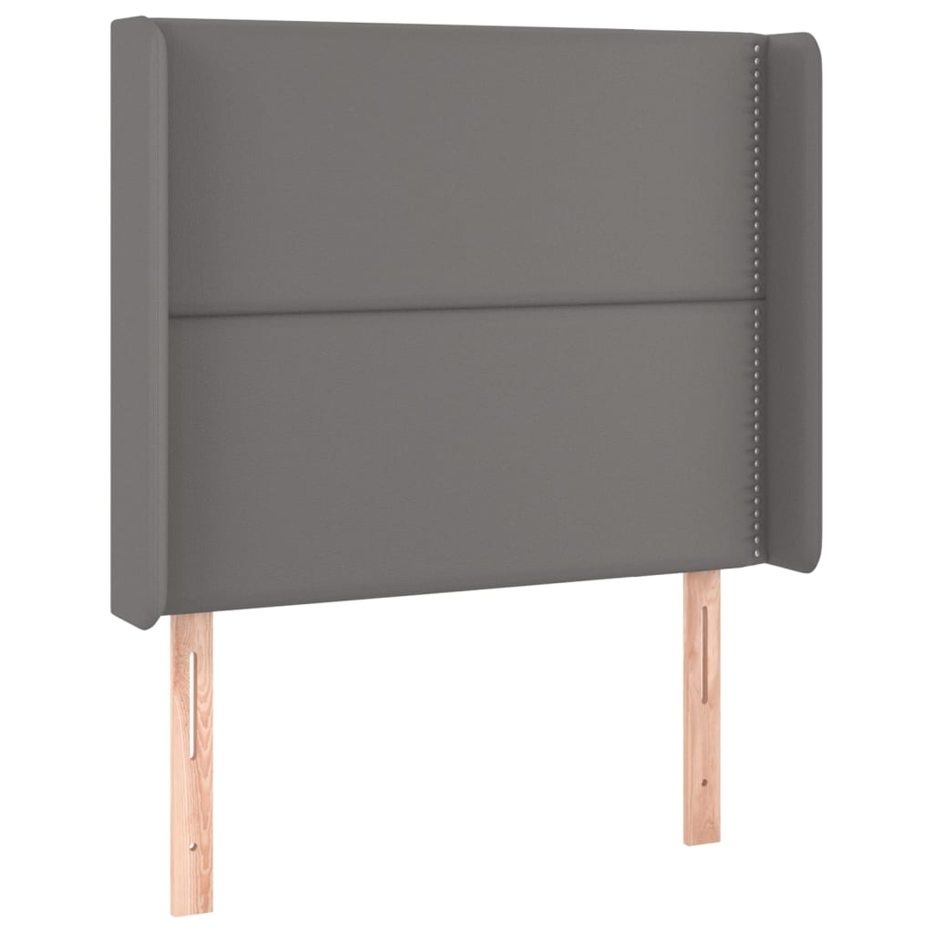Krevet box spring s madracem LED sivi 100x200cm od umjetne kože